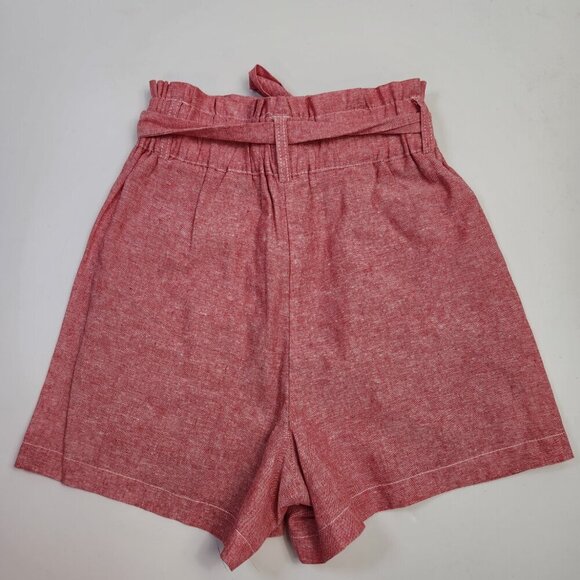 Draper James RSVP Women's Linen Blend Paperbag Short Lined Light Red XS - Picture 8 of 13